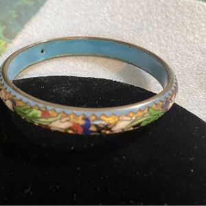 Vintage Chinese Champleve Floral Bracelet